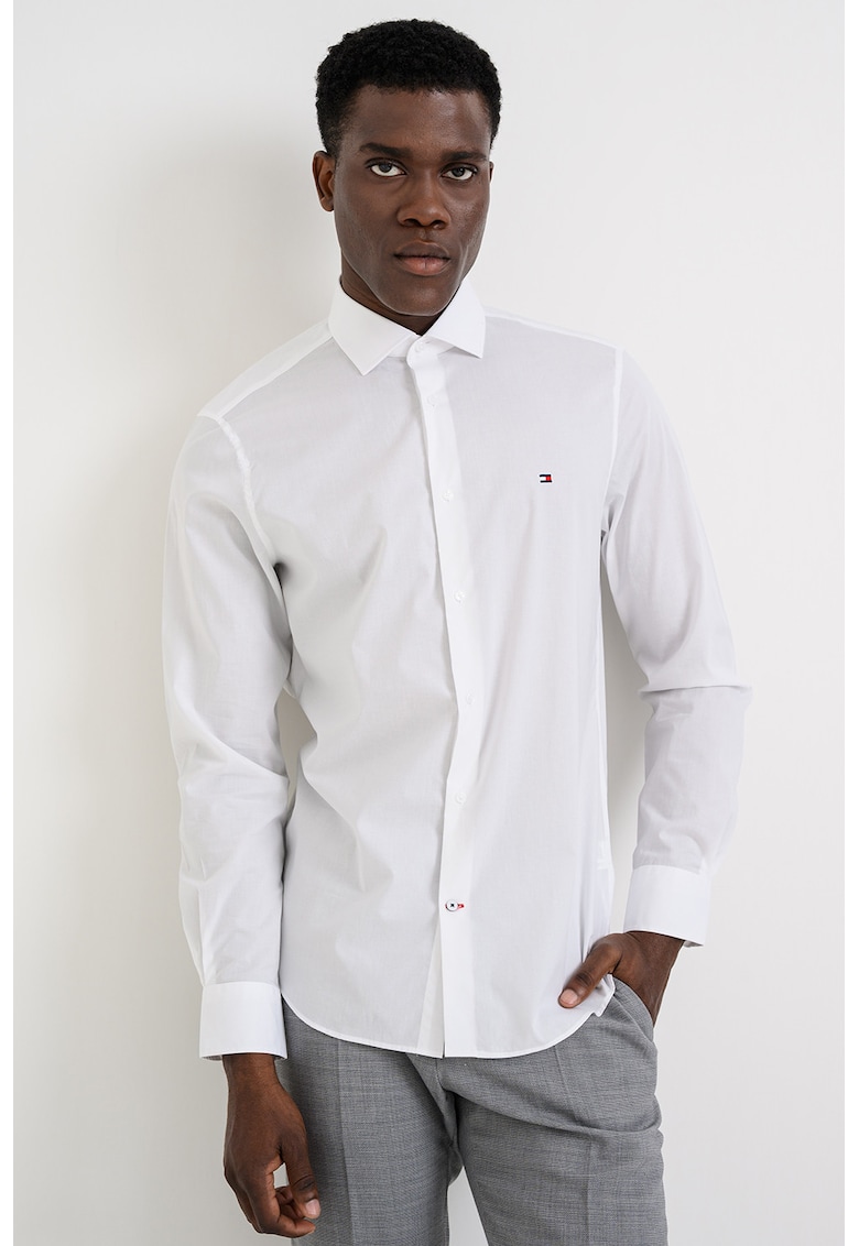 Camasa slim fit din amestec de bumbac - Alb optic