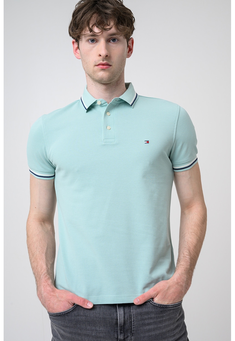 Tricou polo din amestec de bumbac organic - Verde menta