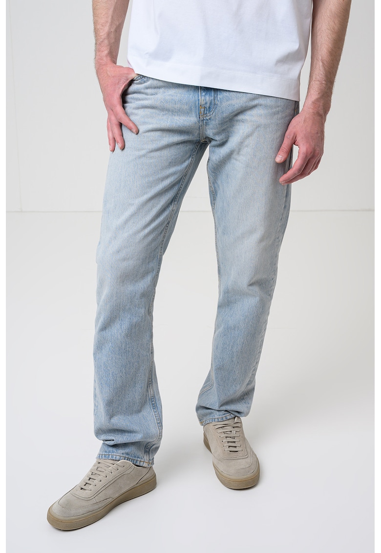 Blugi relaxed fit cu buzunare - Albastru deschis melange