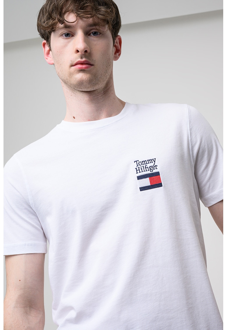 Tricou regular fit cu logo - Alb/Albastru ultramarin