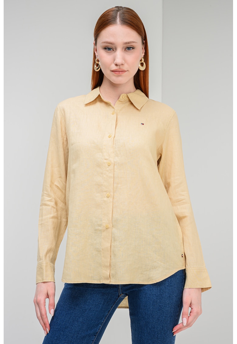 Camasa relaxed fit de in - Galben mustar