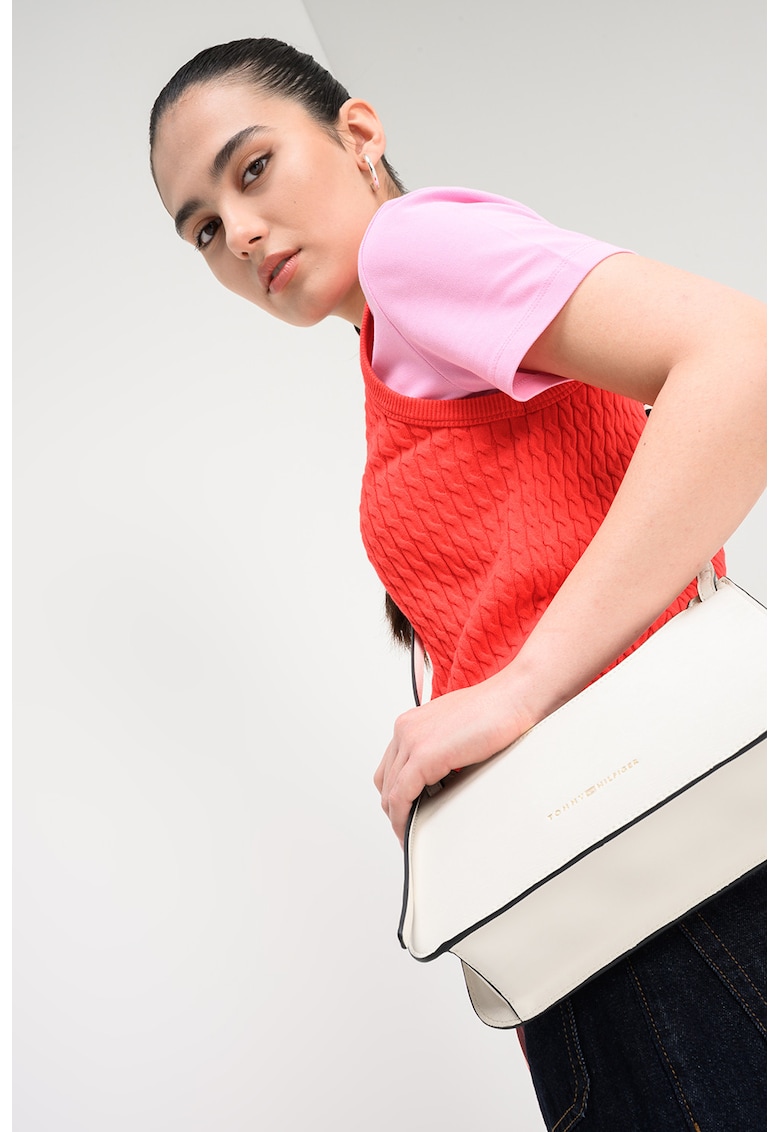 Top slim fit cu torsade - Rosu aprins