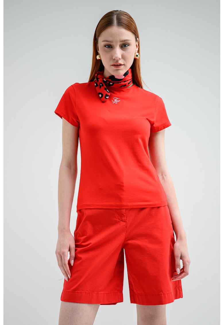Tricou slim-fit din amestec de bumbac cu logo - Rosu