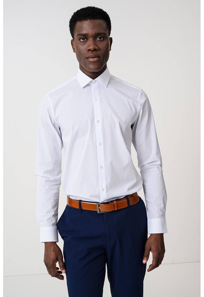 Camasa slim fit de poplin - Alb