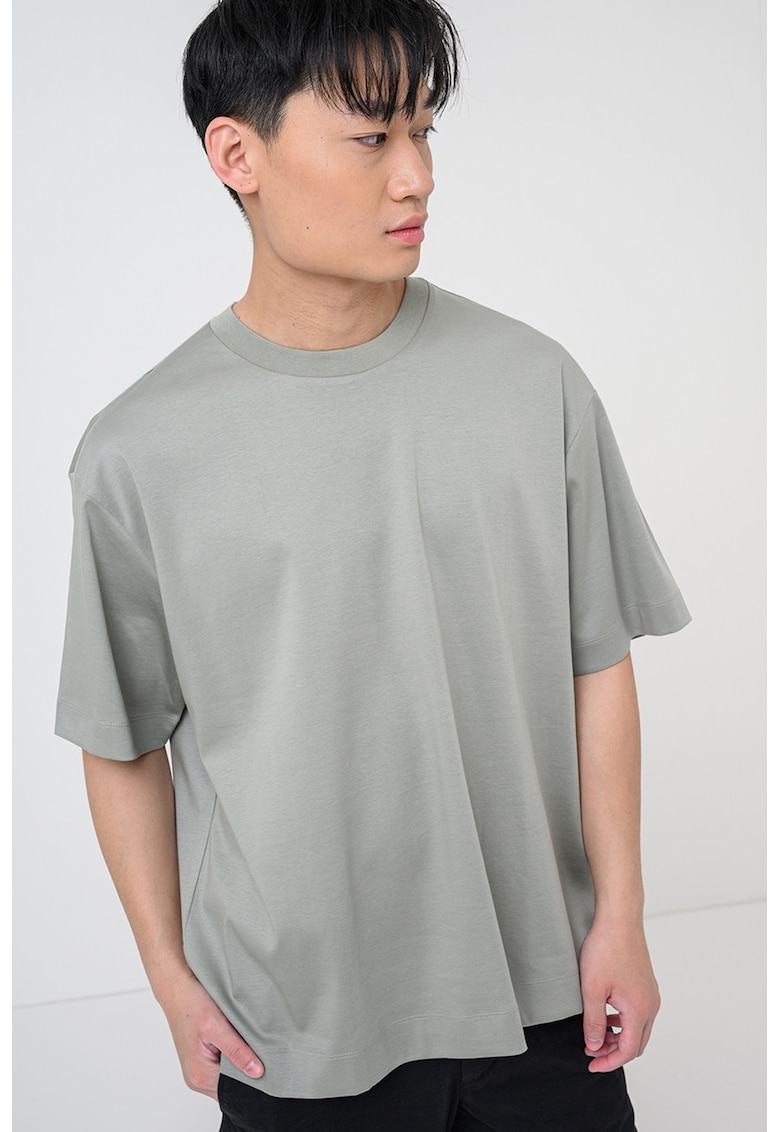 Tricou uni de bumbac - Verde pal