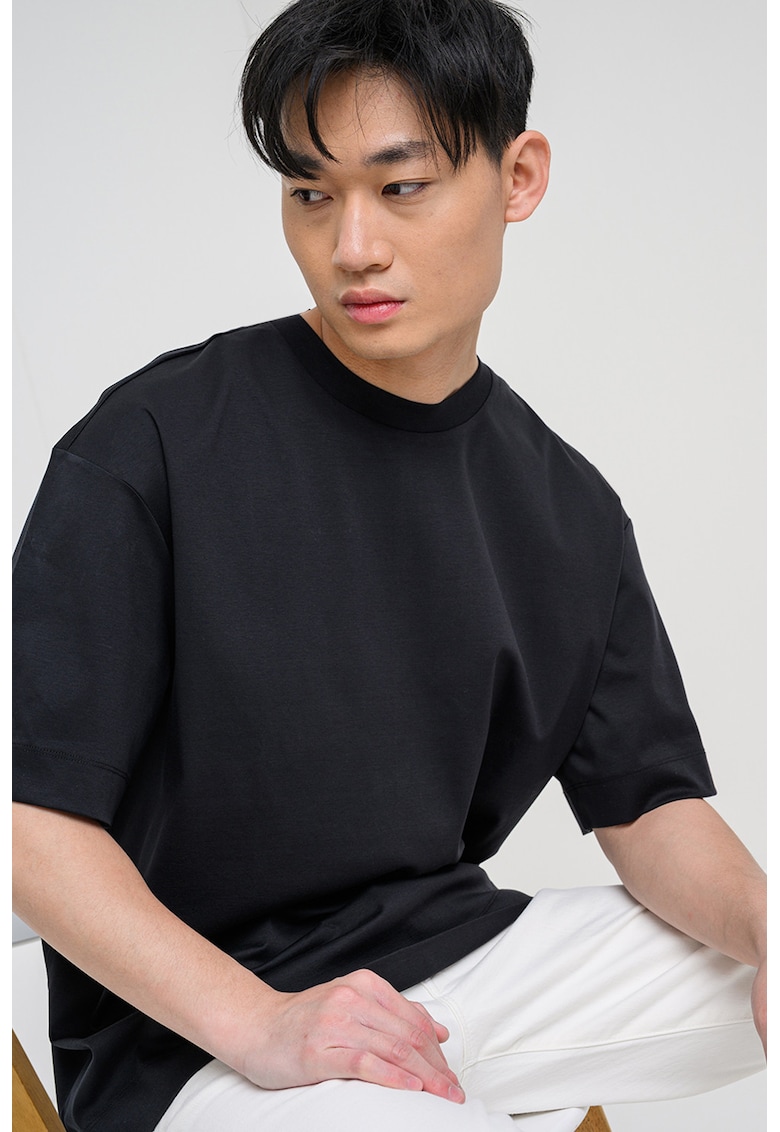 Tricou uni de bumbac - Negru