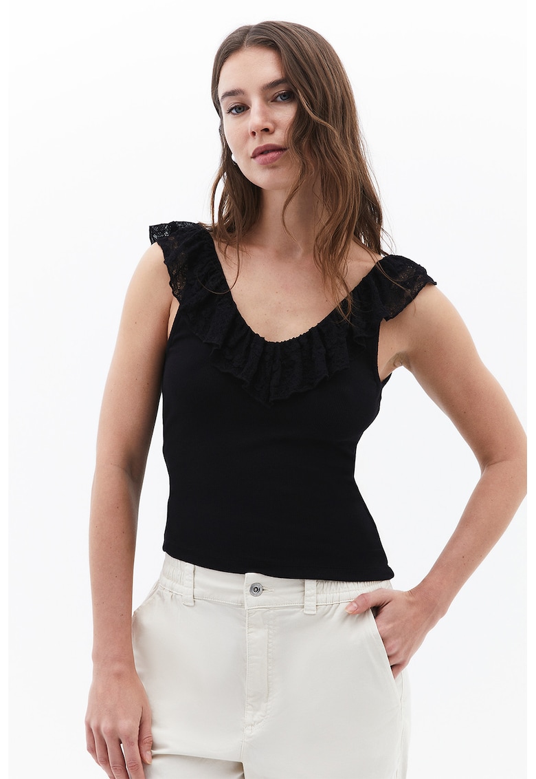 Top din bumbac si modal Mepfirlet - Negru