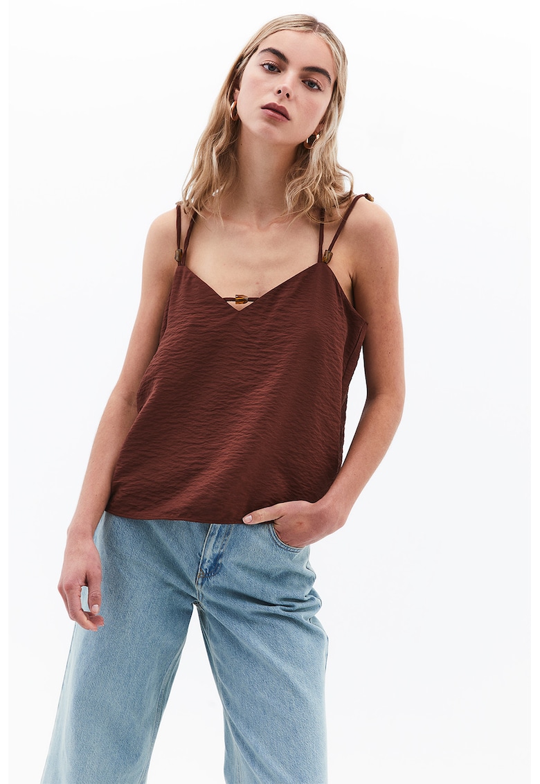 Top uni lejer - Maro cognac