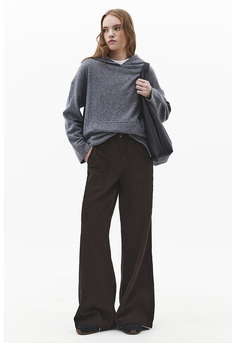 Pantaloni din amestec de lyocell cu croiala ampla - Maro inchis