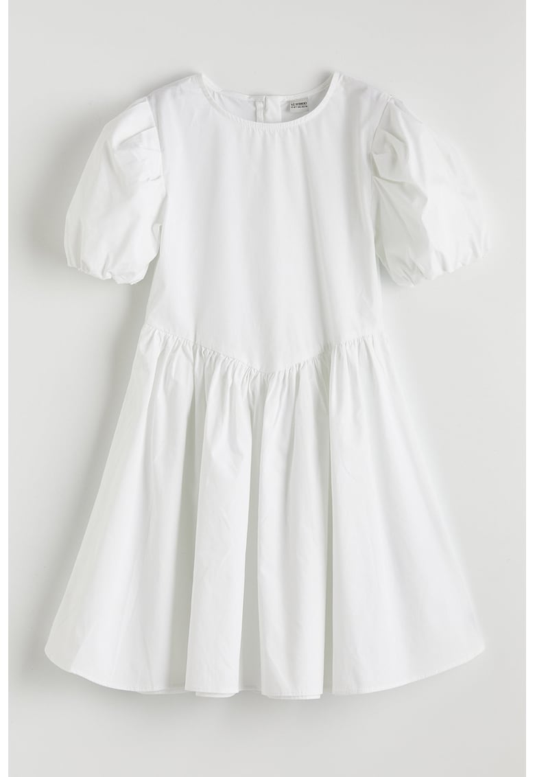Rochie evazata din bumbac - Alb optic