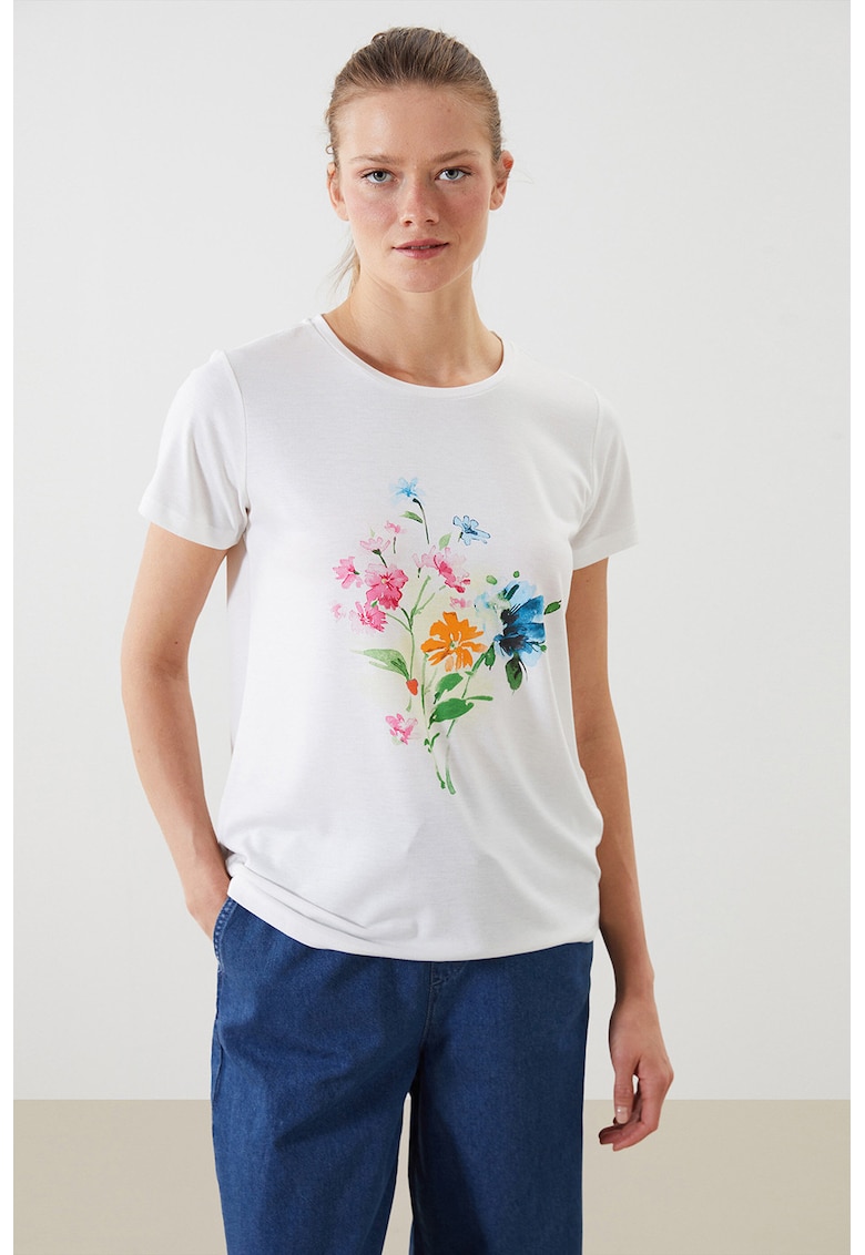 Tricou regular-fit cu imprimeu grafic - Alb optic