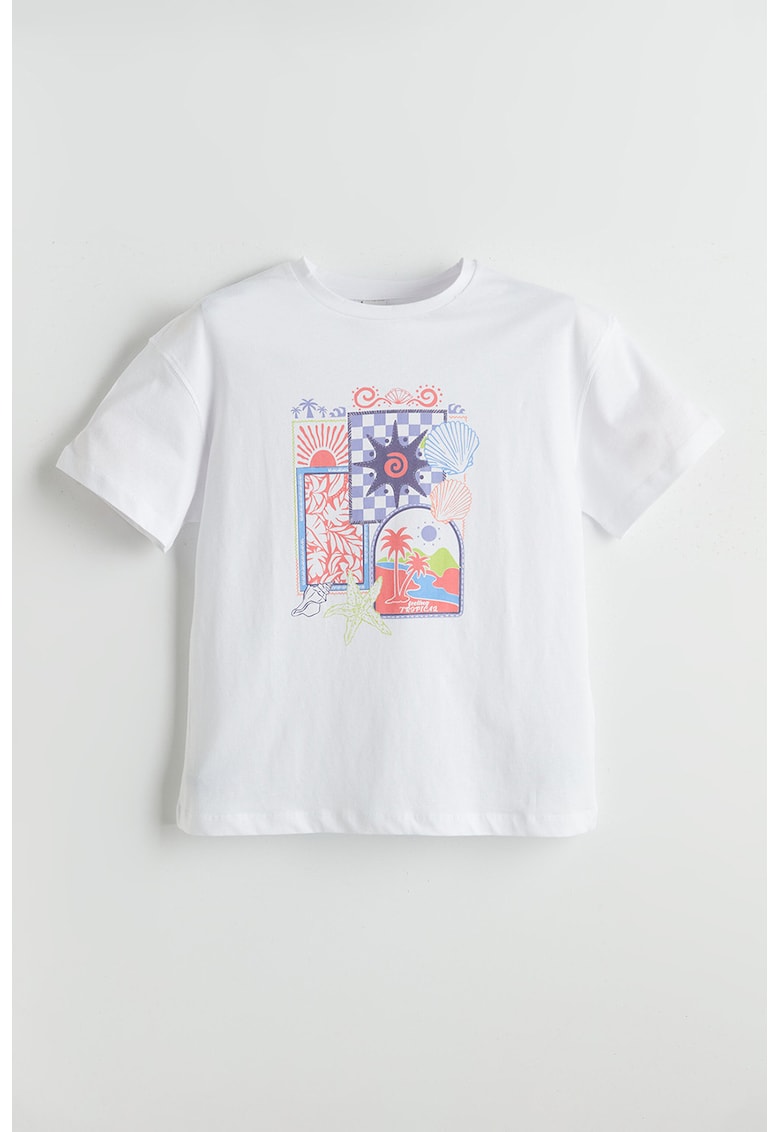 Tricou regular-fit cu imprimeu grafic - Alb optic