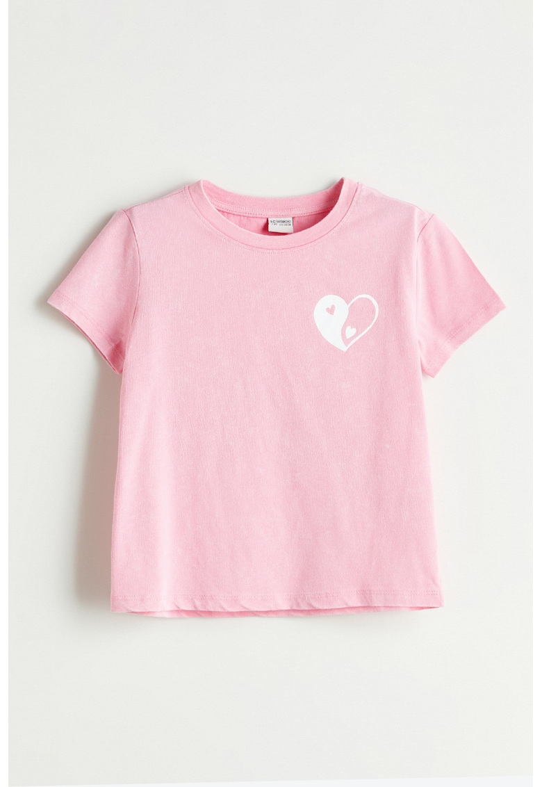 Tricou lejer cu imprimeu - Roz pastel