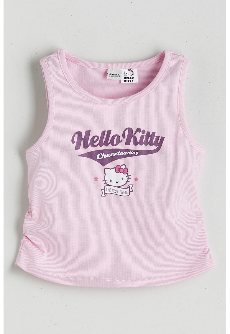 Top cu imprimeu Hello Kitty - Roz pastel/Liliac prafuit