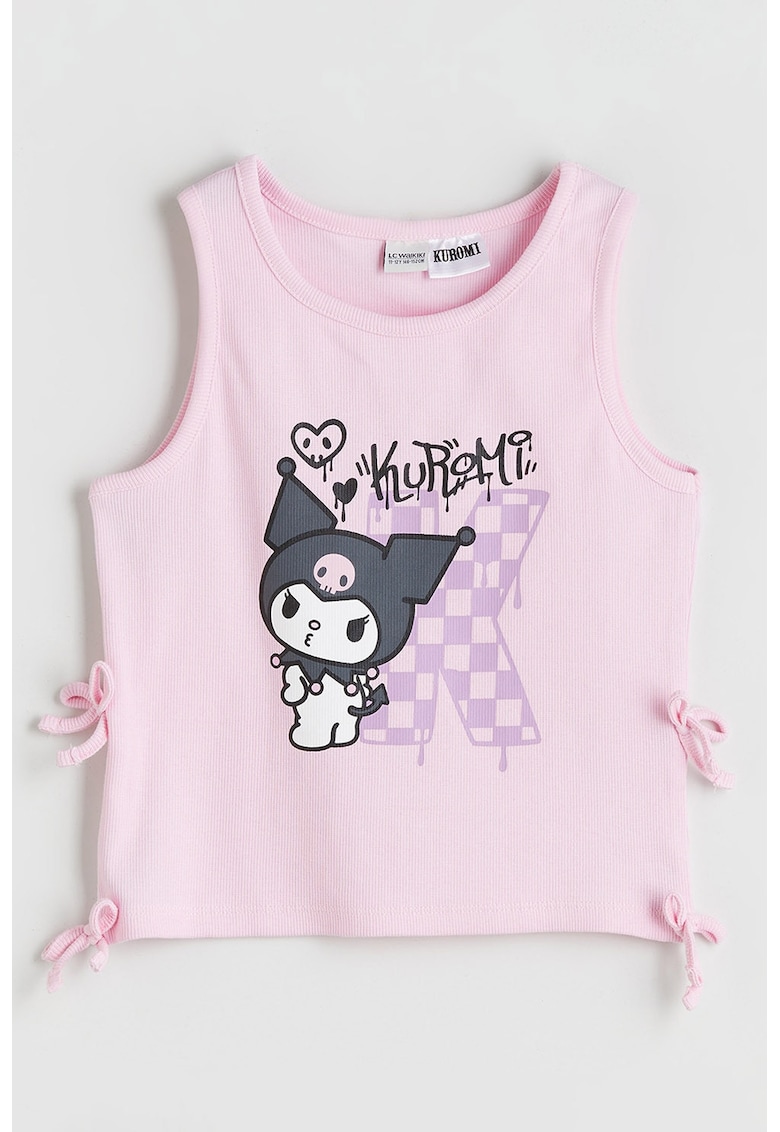 Top cu imprimeu Kuromi - Lila/Roz pal/Gri inchis