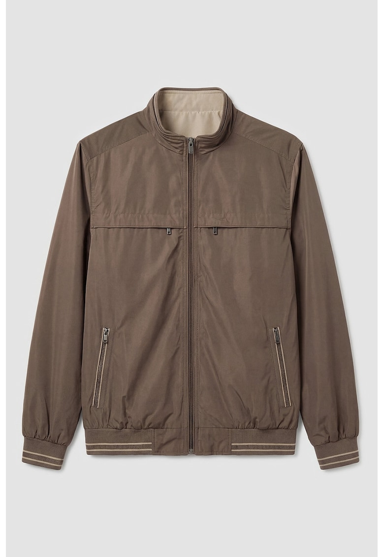 Jacheta bomber cu model reversibil - Kaki/Maro pamantiu