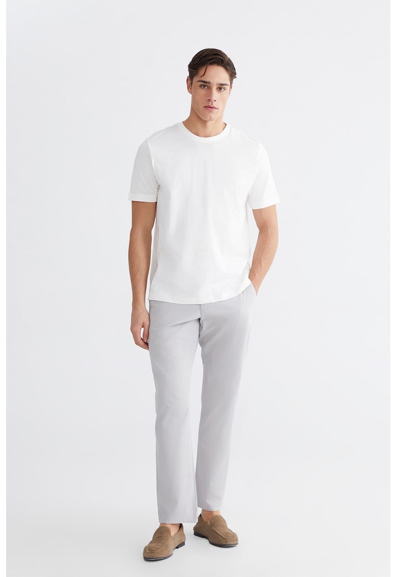 Pantaloni chino din amestec de bumbac - Gri pal