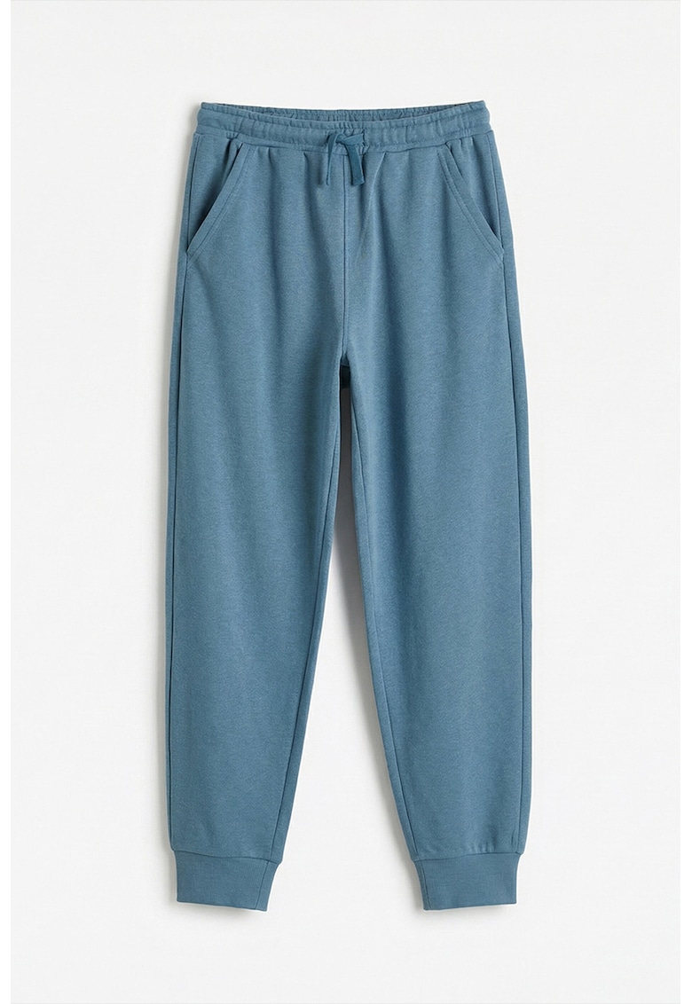 Pantaloni de trening cu croiala conica si talie ajustabila - Albastru gentian