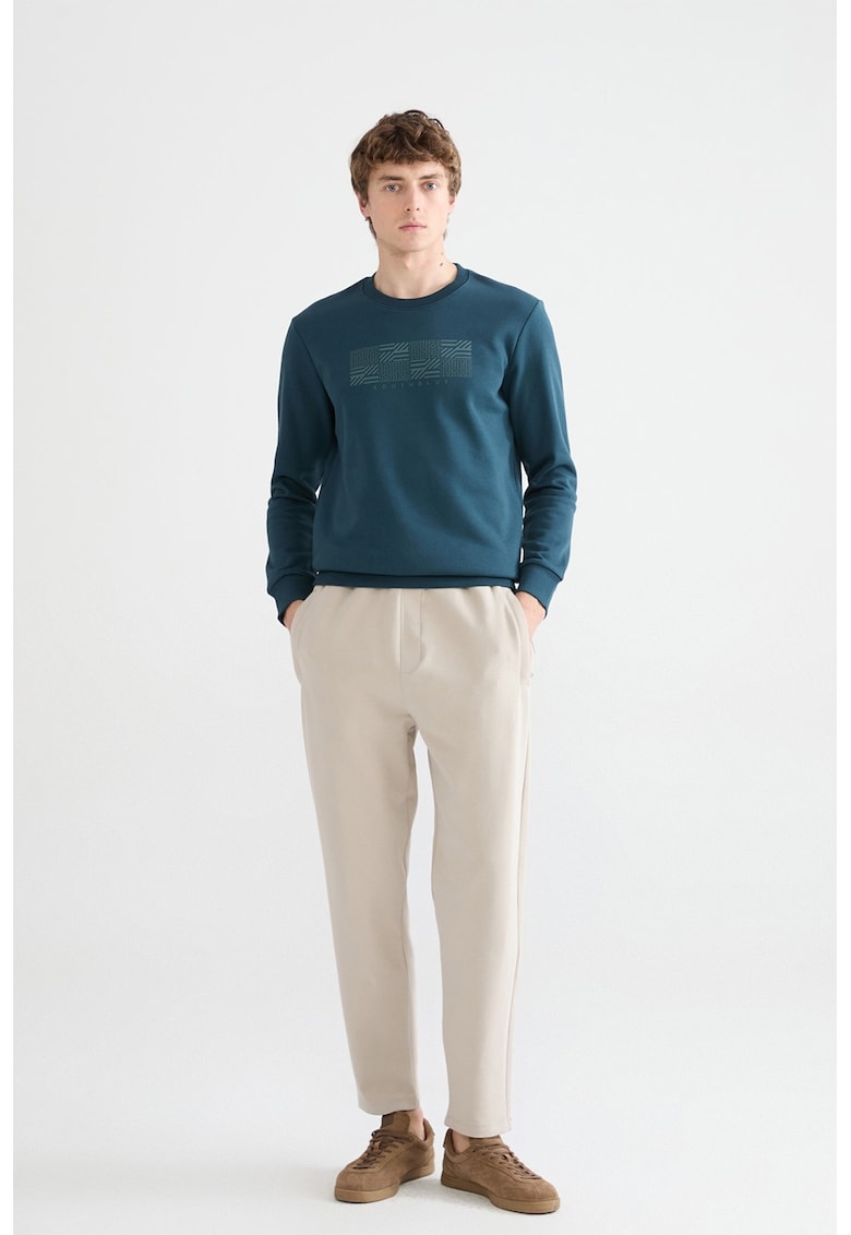 Pantaloni de trening cu croiala dreapta si buzunare - Bej deschis