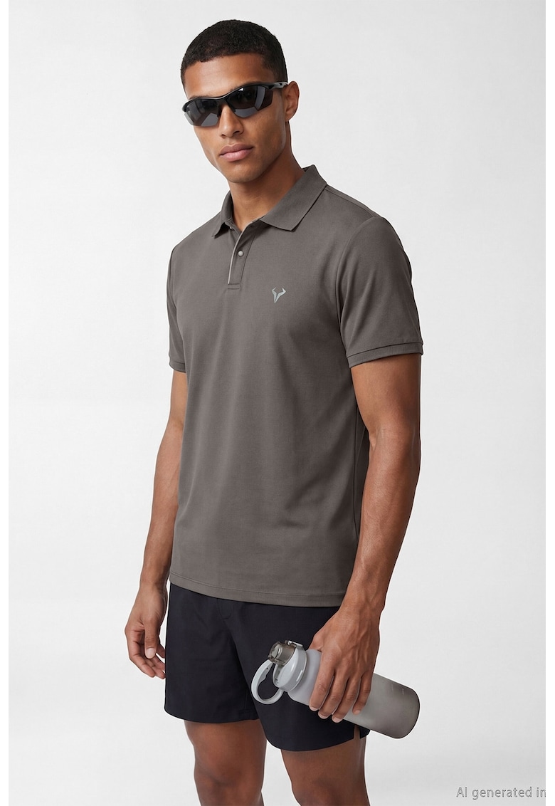 Tricou polo slim fit - Grej