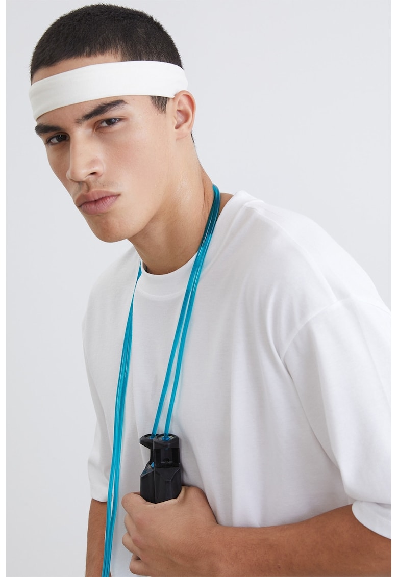 Tricou cu decolteu la baza gatului si maneci cazute - Alb optic