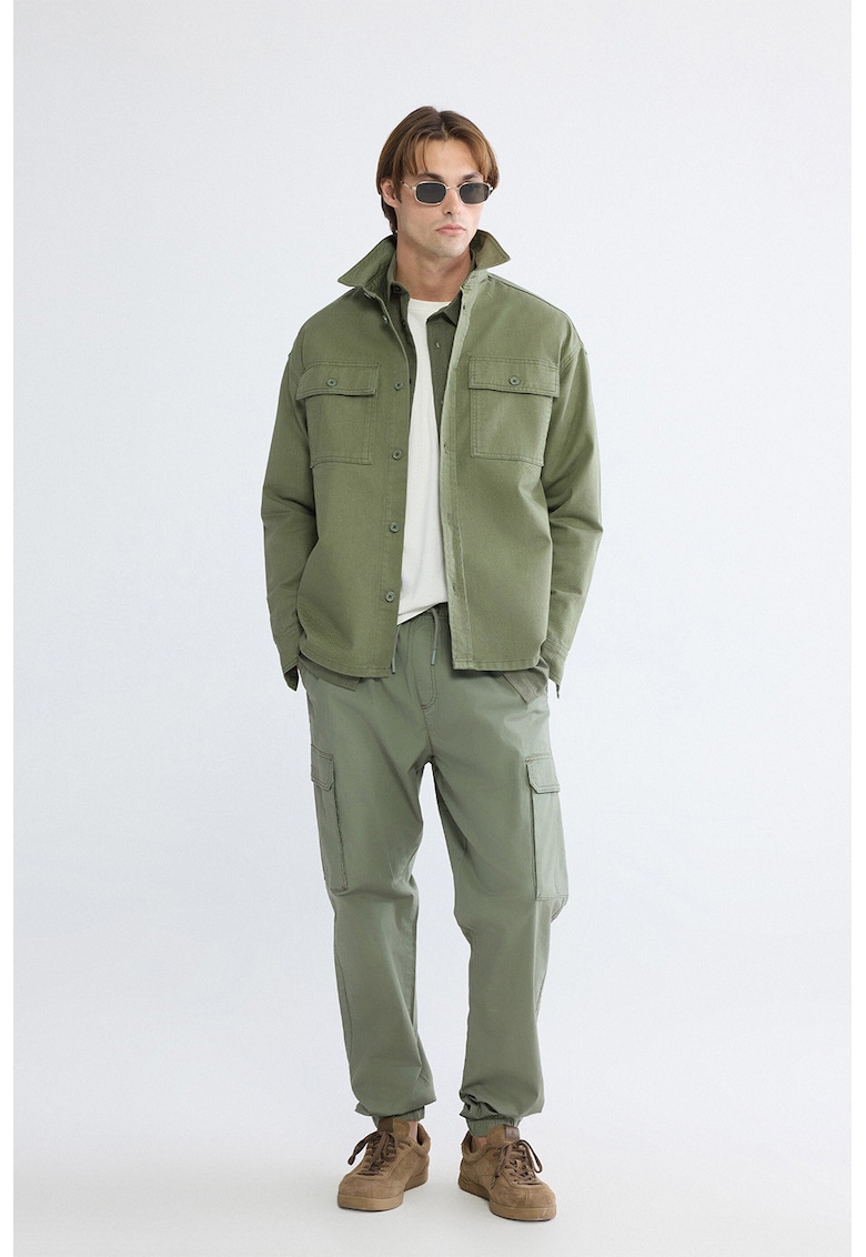 Pantaloni cargo regular fit - Verde sparanghel
