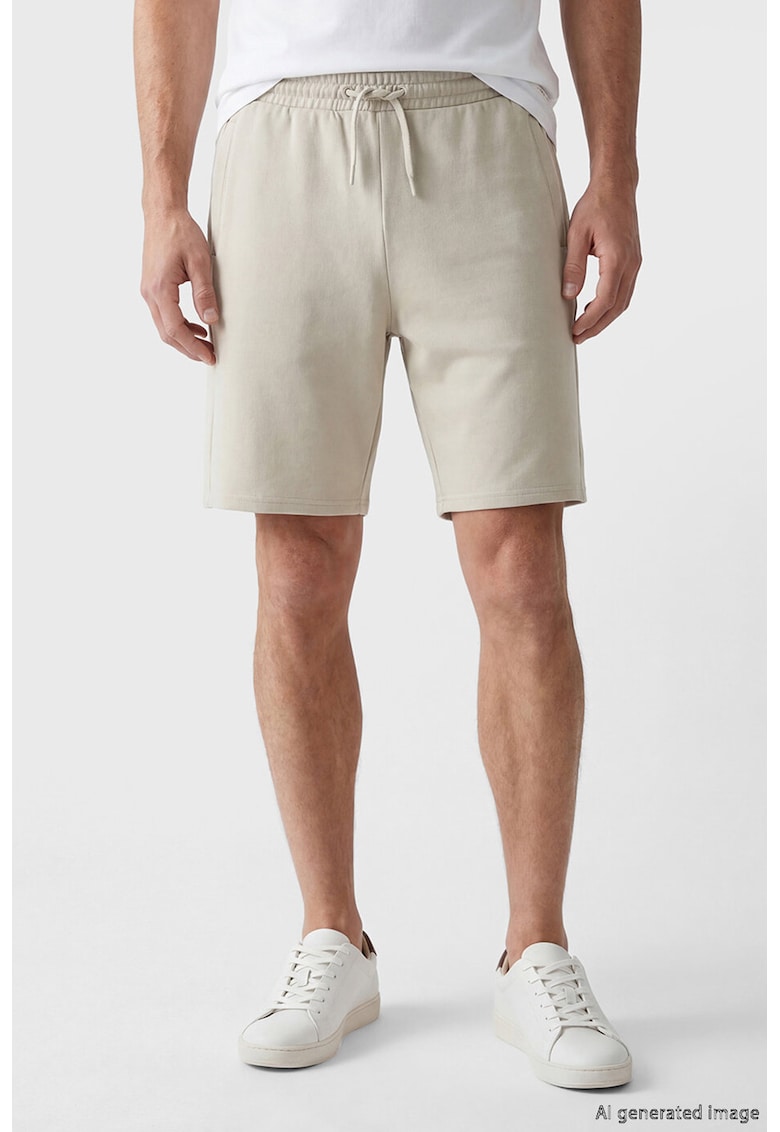 Pantaloni scurti regular fit cu snur de ajustare - Bej deschis