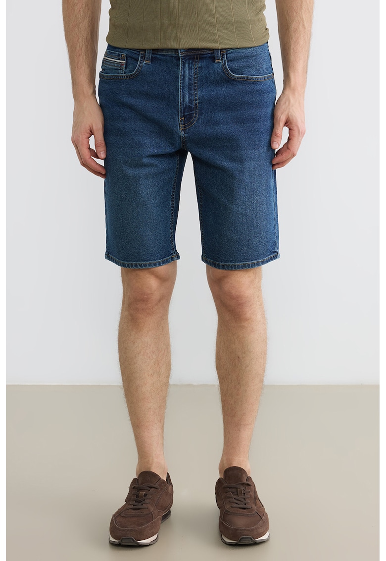 Blugi scurti cu croiala regular-fit - Albastru inchis