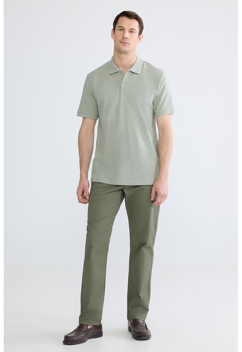 Pantaloni chino din amestec de bumbac - Verde stins