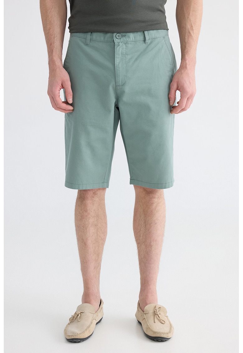 Bermude chino de bumbac - Verde sparanghel