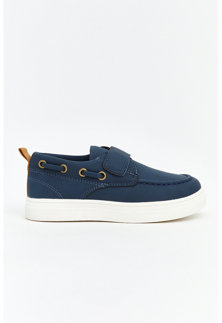 Pantofi cu velcro si talpa plata - Bleumarin