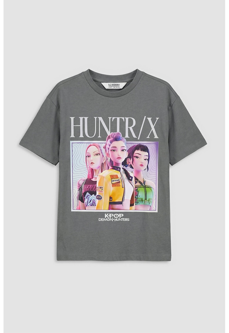 Tricou cu KPOP Demon Hunters - Galben/Roz/Gri inchis
