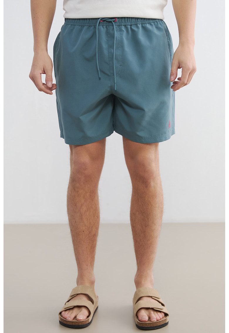 Pantaloni scurti de baie uni cu snur - Violet prafuit