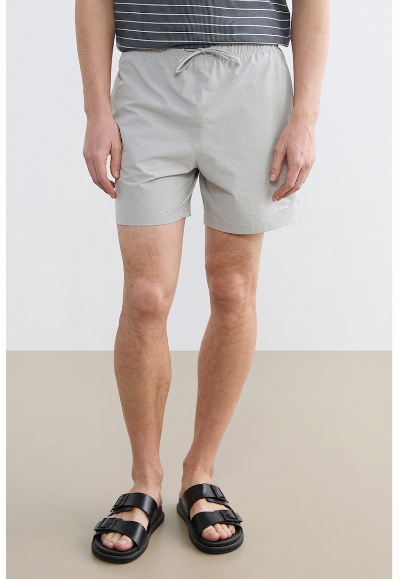 Pantaloni scurti de baie cu snur - Gri deschis