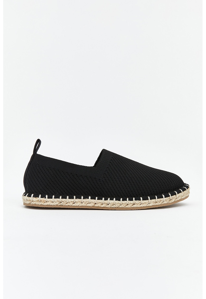 espadrile tricotate de plasa - Negru