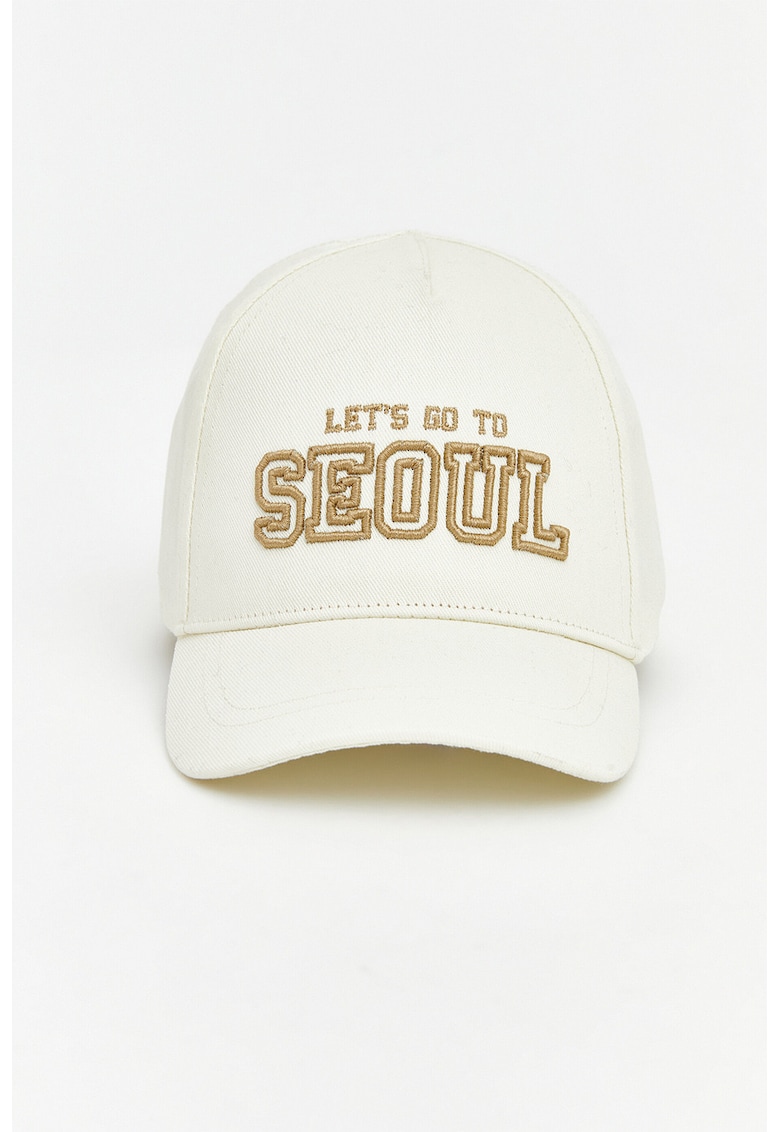 Sapca baseball cu imprimeu Seoul - Kaki/Crem