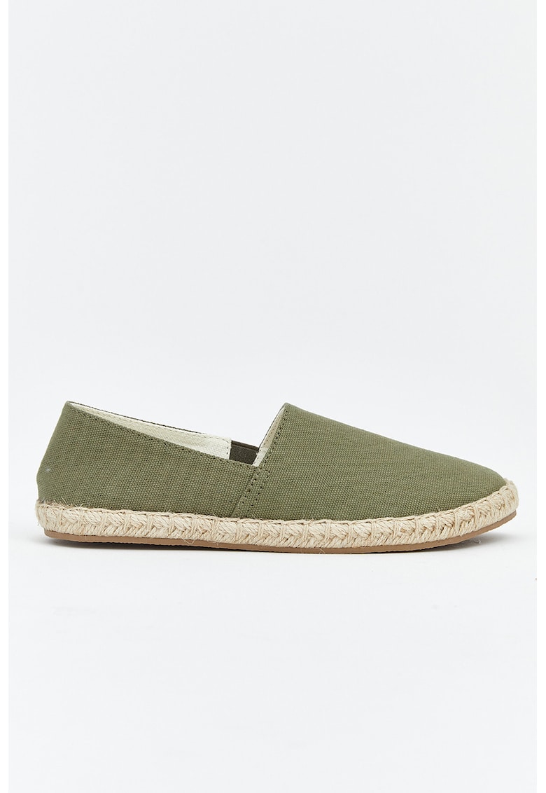 Espadrile textile cu varf rotund - Verde sparanghel
