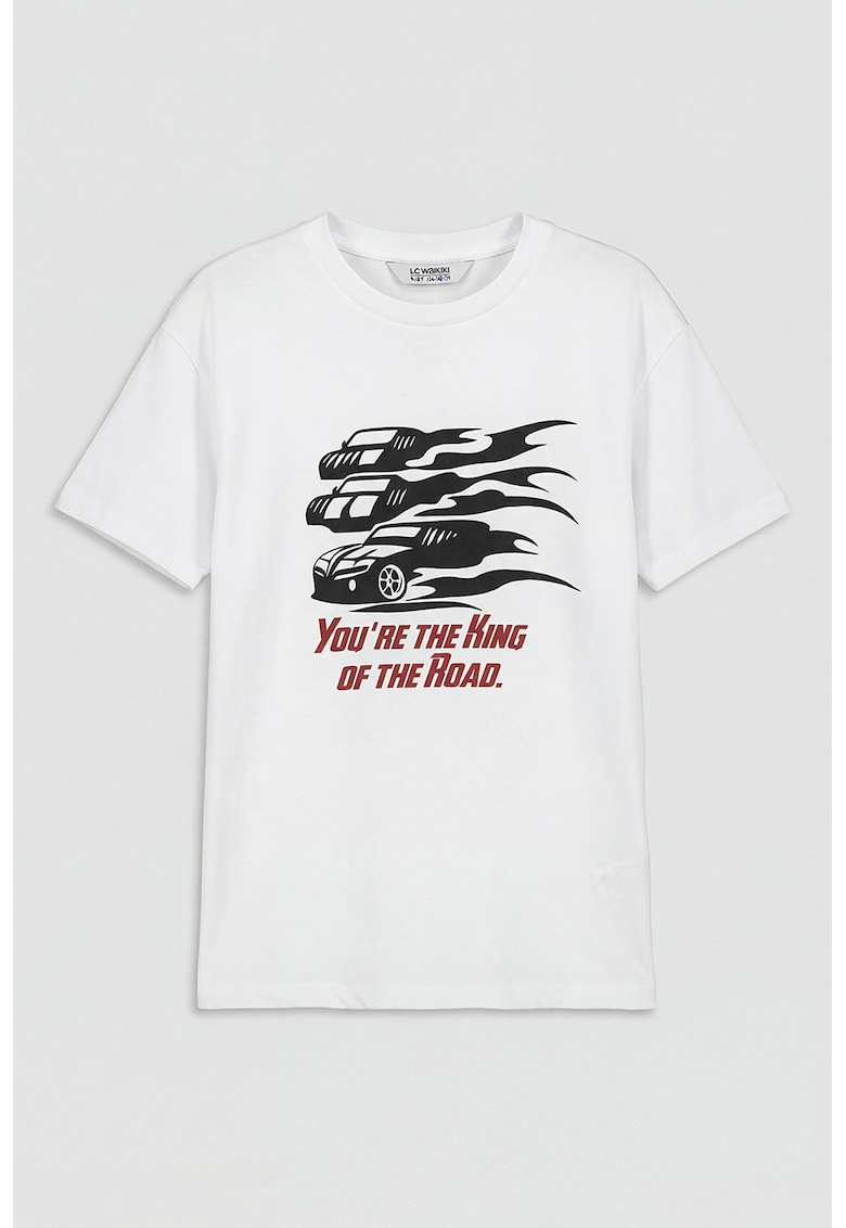 Tricou cu imprimeu grafic - Alb