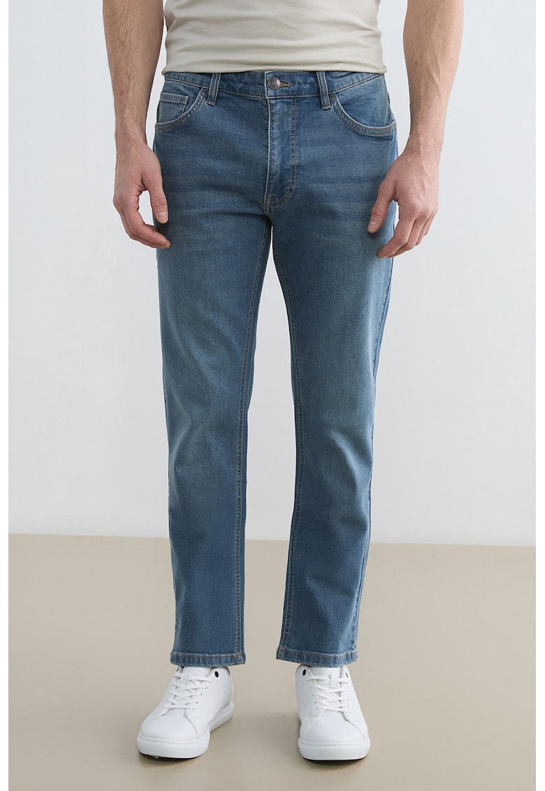 Blugi slim fit cu 5 buzunare - Albastru deschis