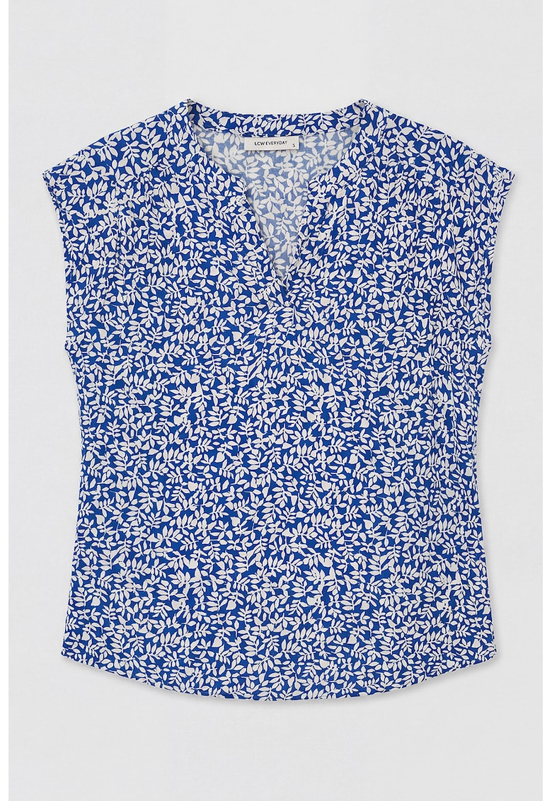 Bluza cu imprimeu floral - Alb/Albastru inchis