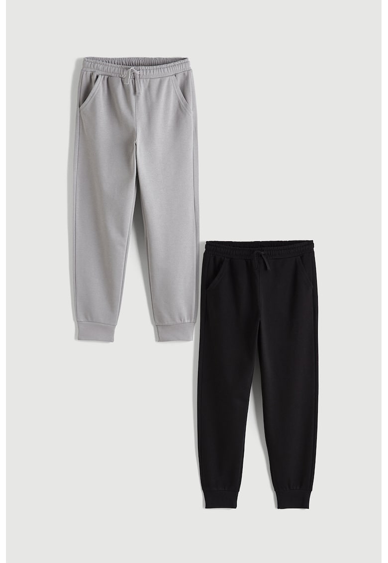 Set de pantaloni de trening - 2 piese - Negru/Gri deschis