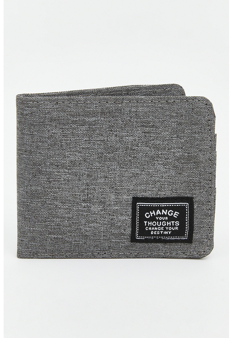 Portofel din material textil cu etui mic - Gri inchis