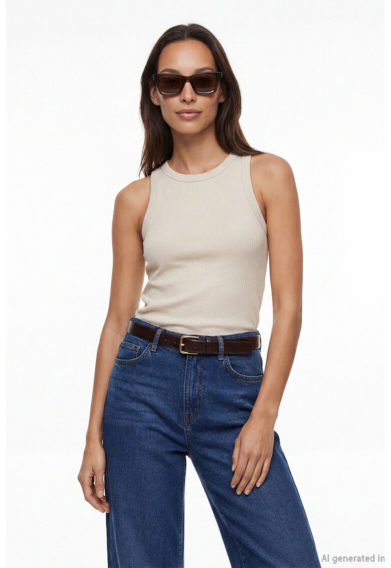 Top extra slim fit - Bej deschis
