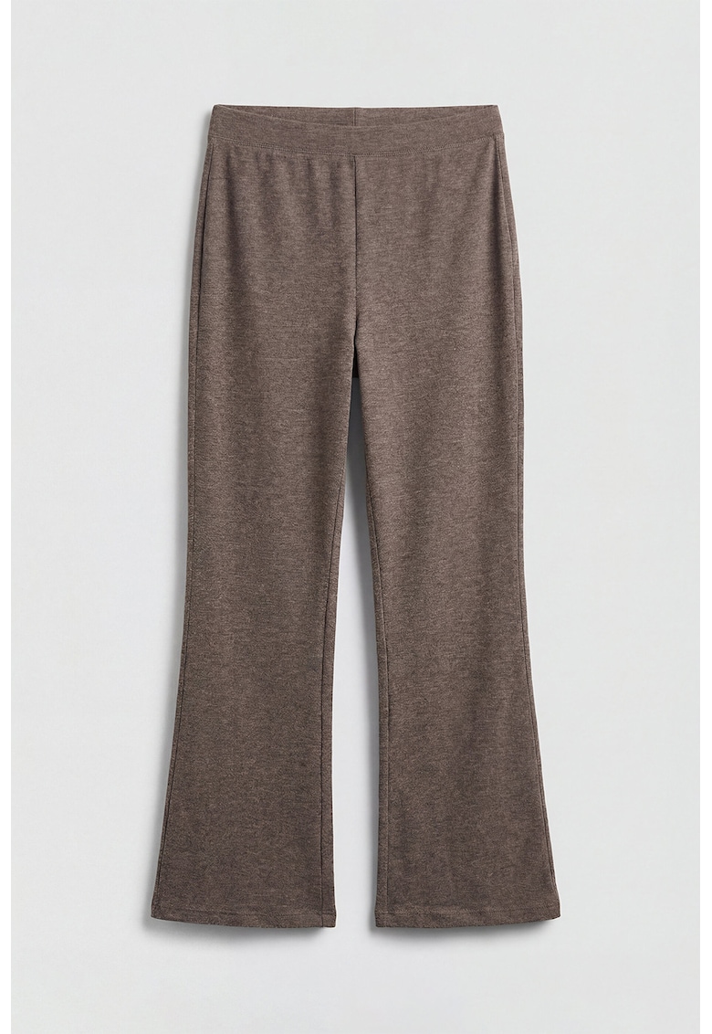 Pantaloni uni cu talie medie - Maro taupe