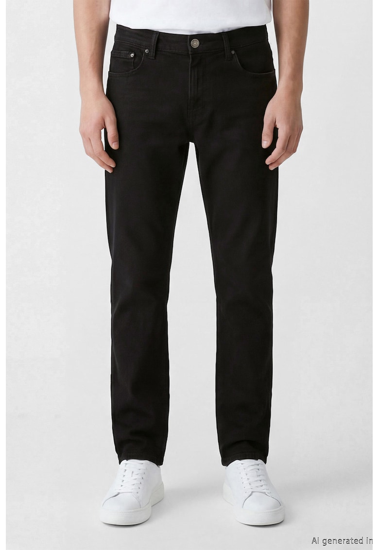 Blugi regular fit cu talie medie - Negru stins