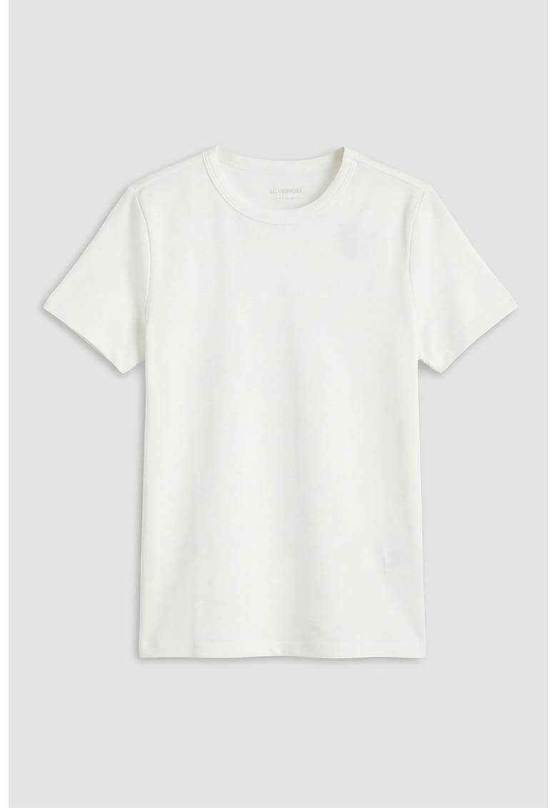 Tricou uni regular fit - Alb murdar