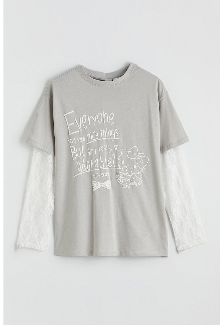 Bluza cu model suprapus - Gri