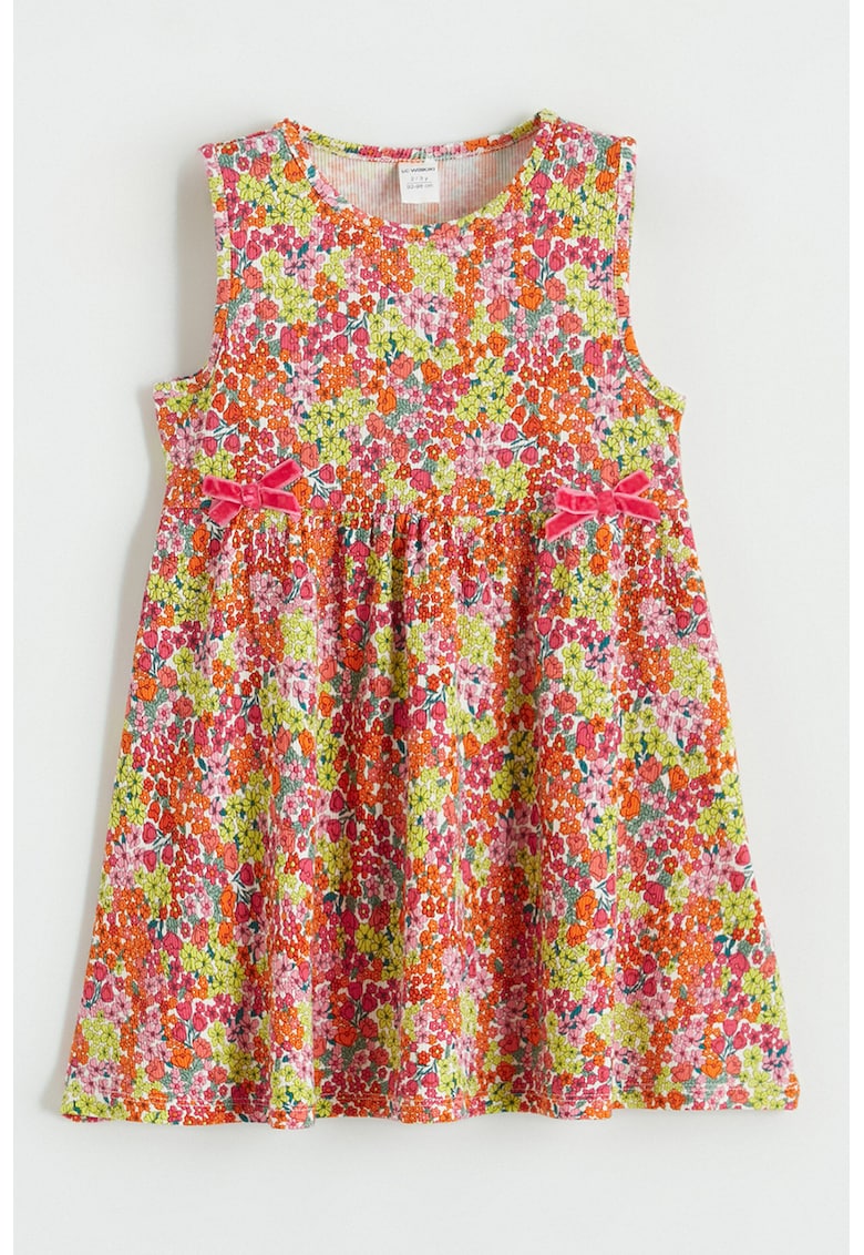Rochie evazata cu imprimeu floral - Multicolor