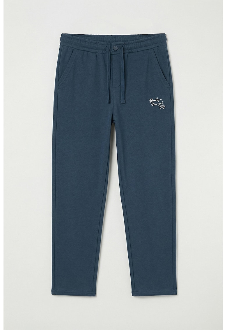 Pantaloni de trening cu snur de ajustare in talie - Bleumarin