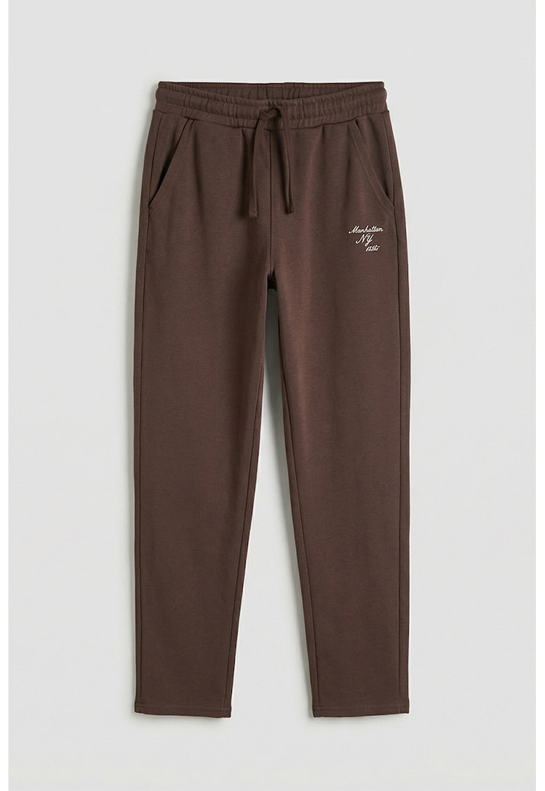 Pantaloni de trening cu snur de ajustare in talie - Maro pamantiu